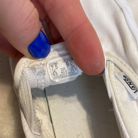 Vans White Slip Ons - Picture 4 of 6